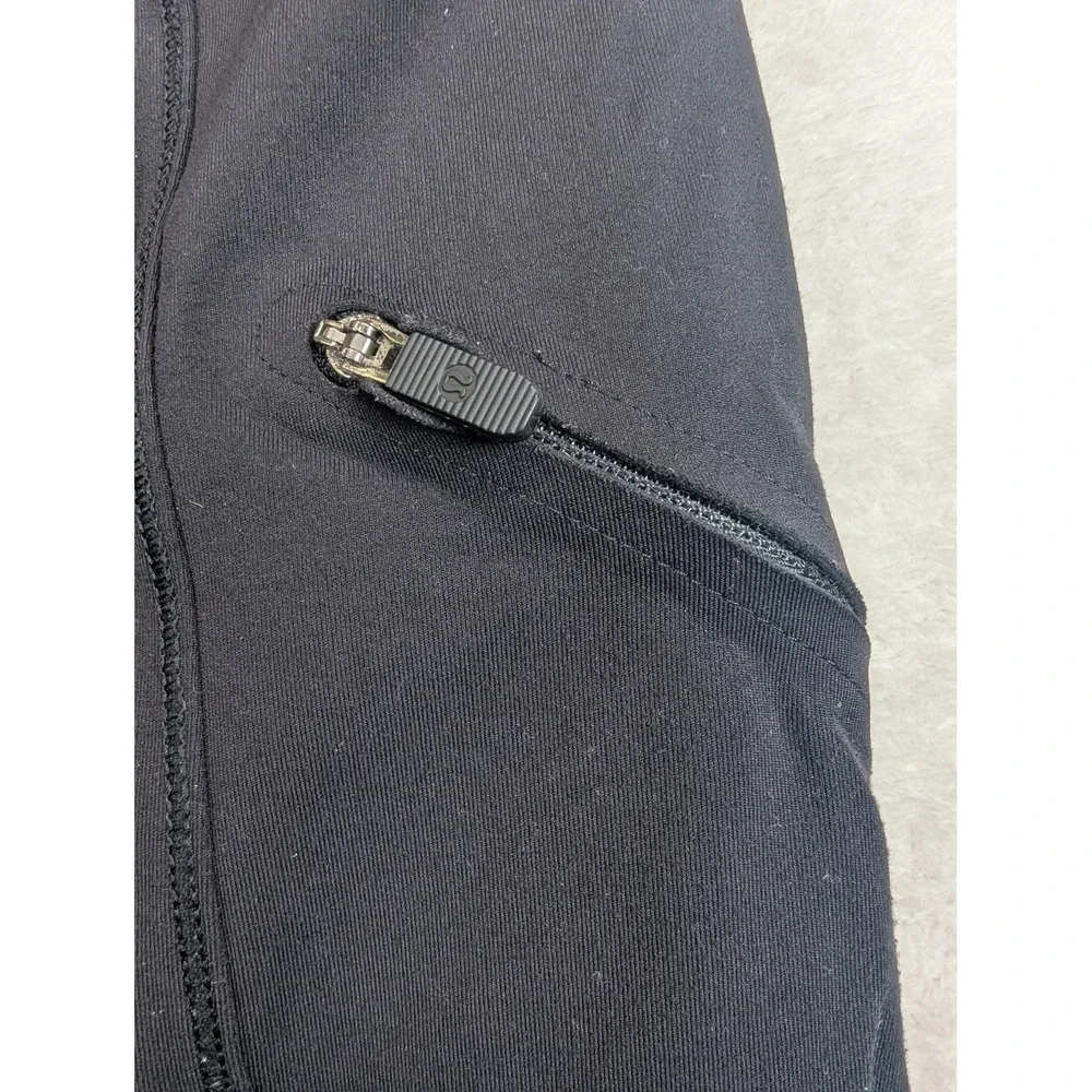 Lululemon Womens Pants Size 2 Black Straight Leg Zip Pockets Stretch Athleisure